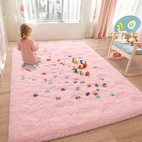 Miniatura 6 de Foxmas Alfombra suave para sala de estar, de 8 x 10 pies, alfombras de dormitorio lavables, grandes, esponjosas, alfombra gruesa lanuda con parte
