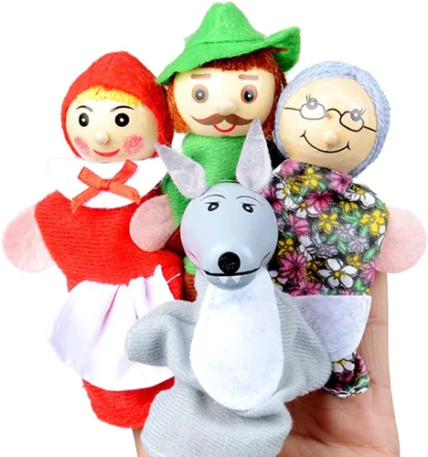 Miniatura 6 de 3 pequeños cerdos y marionetas de dedo de lobo, juguete para contar historias para niños pequeños, disfraz de marioneta de tres cerdos pequeños