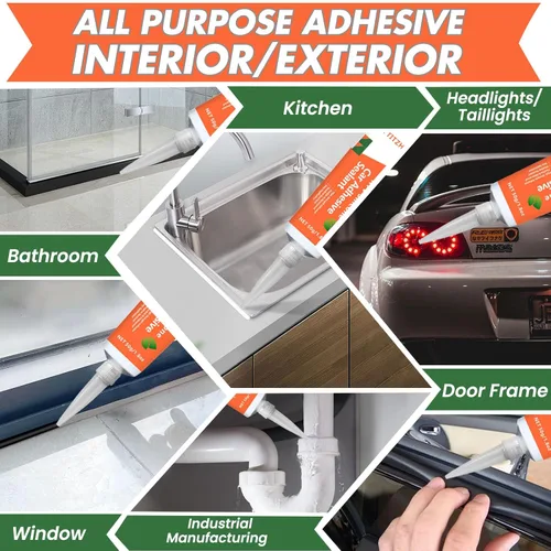 Miniatura 5 de RTV Adhesivo sellador de silicona, 100% impermeable, fuerte adherencia, resistente al encogimiento y a las grietas, calafateo multiusos para Blanco