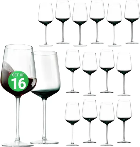 Miniatura 9 de NutriChef Juego de 2 copas de vino tinto o blanco, transparentes de 22 onzas, sin plomo y aptas para lavavajillas, para vino, bebidas, agua