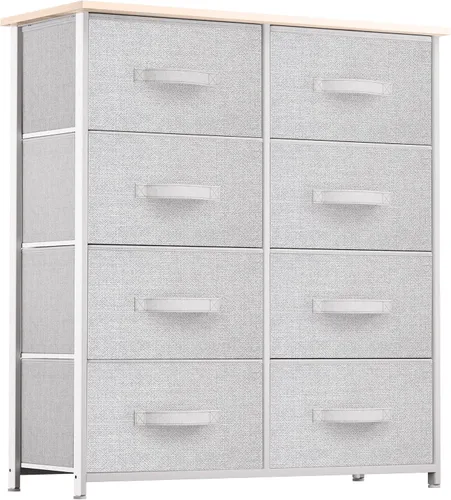 YITAHOME Cómoda con 8 cajones – Torre de tela para dormitorio, cómoda y cómoda con cajones, torre de almacenamiento de tela, unidad organizadora