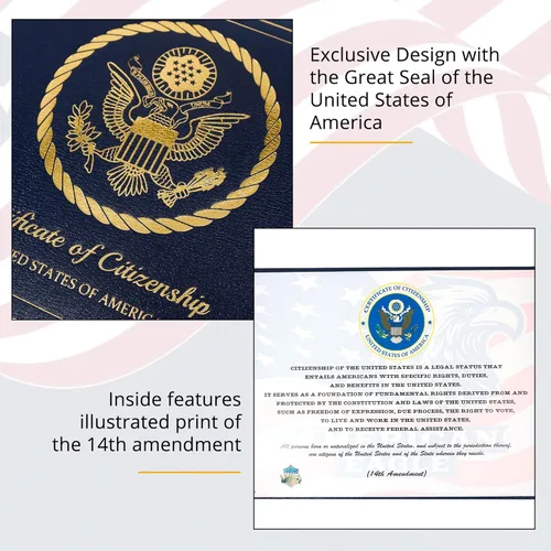 Miniatura 4 de GraduationMall Titular del certificado de ciudadanía estadounidense 2026 cubierta para certificado de naturalización con logol 'Certificado