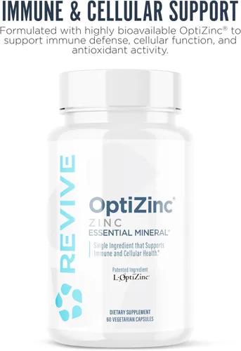 Miniatura 3 de Revive MD Suplemento mineral de zinc para hombres y mujeres, apoya la inmunidad y la salud celular con OptiZinc de 50 mg - Antioxidante y apoyo