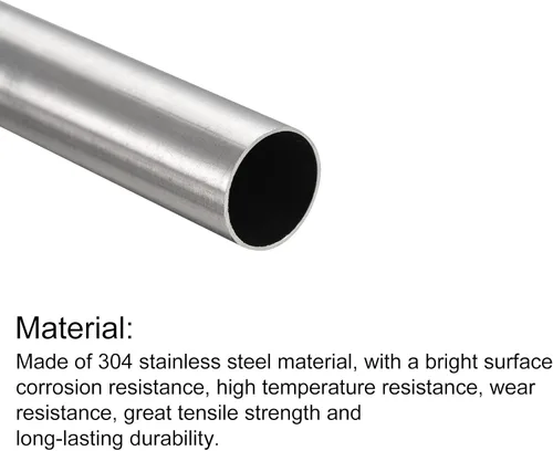 Miniatura 31 de uxcell Tubo de acero inoxidable 304, diámetro exterior de 34 mm x 1,5 mm de espesor de pared, 300 mm de longitud de tubería metálica para maquinaria