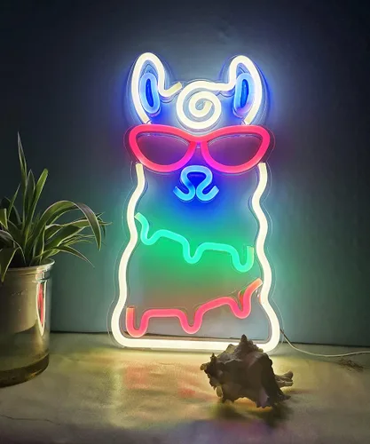 Letrero de neón acrílico, arte decorativo de pared multicolor, letrero de fruta alimentado por USB, 15.7 x 8.7 pulgadas, estilo moderno, para