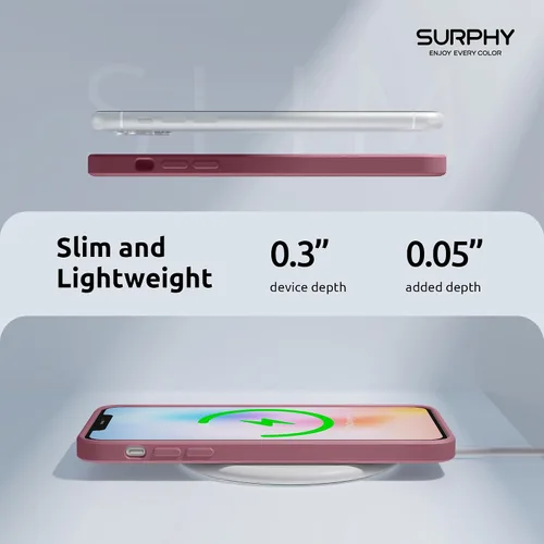 Miniatura 6 de SURPHY Funda con diseño para iPhone 11 Pro Max con protección para cámara, diseño de borde recto, silicona líquida delgada, color morado lila Lila
