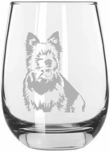 Miniatura 278 de Sakhalin Husky Dog - Copa de vino grabada personalizada de 15.25 onzas sin tallo