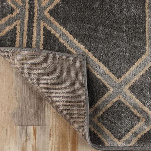 Miniatura 5 de Superior Alfombra de área de 2 x 3 pies y 0.394 in de altura con respaldo de yute, tejida a la moda y asequible colección Abner, color negro