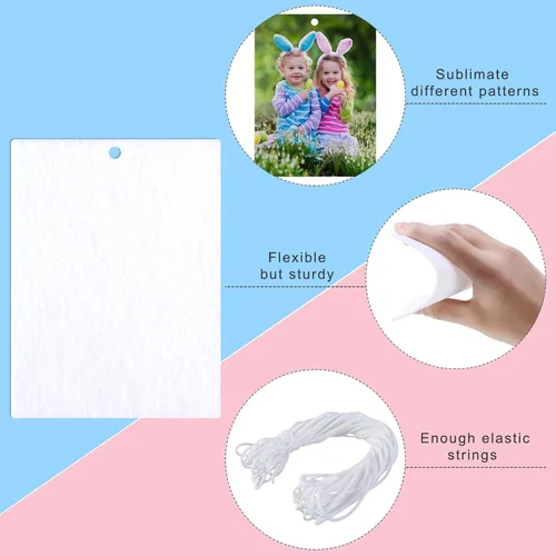 Miniatura 3 de Maitys 25 Piezas Hojas en Blanco para Ambientador de Sublimación Ambientadores Colgantes con Aroma para Coche Hojas de Felpa en Blanco DIY