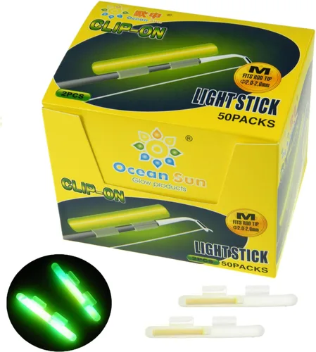 Miniatura 3 de QualyQualy Varillas brillantes de pesca con clip para bastón, luces de pesca para cañas, palos de luz para caña de pescar, kit a granel de 20 piezas