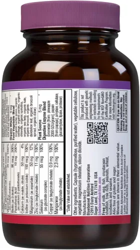 Miniatura 8 de Bluebonnet Nutrition Ladies' ONE 40+ Whole Food-Bed Multiple, Multivitamínico para mujeres de 40 años, sin soja, sin OMG, sin gluten, 30 cápsulas