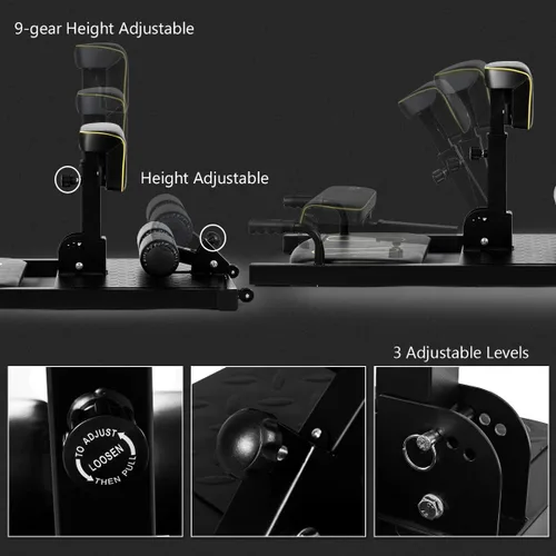 Miniatura 4 de Goplus Máquina de sentadillas profundas, 8 en 1 Sissy Squat Fitness Equipo funcional de entrenamiento de entrenamiento para sentarse y empujar hacia