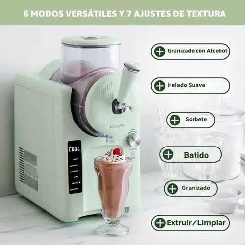 Miniatura 8 de GreenPan Frost, máquina para hacer helados y batidos, servicio suave, sorbete, margaritas, batidos, yogur congelado, sin precongelación, listo en 15
