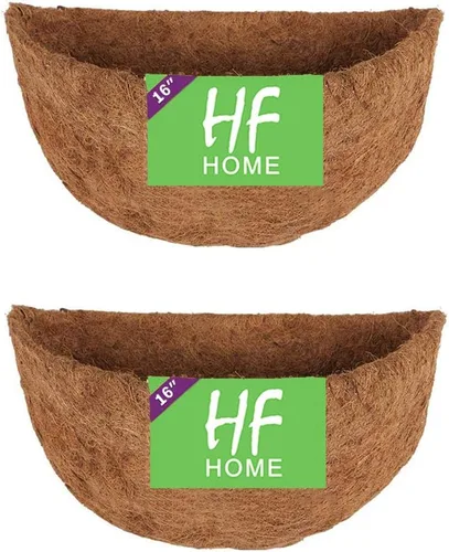 Miniatura 10 de HFHOME 4 piezas de revestimiento de coco medio redondo de 12 pulgadas, maceta de pared de medio círculo de 12 pulgadas, forros de repuesto de fibra