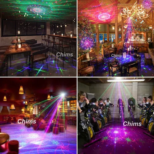 Miniatura 7 de Chims Luces de fiesta de DJ, rojo, verde, azul, 128 patrones RGB, luces LED onduladas coloridas para fiesta de cumpleaños, DJ, escenario, discoteca