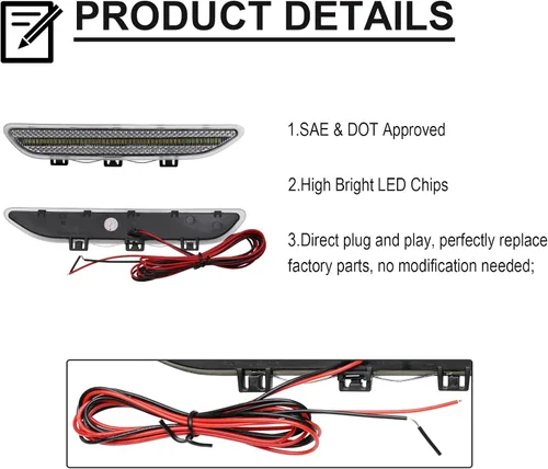 Miniatura 4 de Luces reflectoras LED para parachoques delantero de repuesto para 2004-2006 Serie 3 E46 2D Coupe Convertible, 316i 318i 320i 325i 325Ci 330i 330Ci
