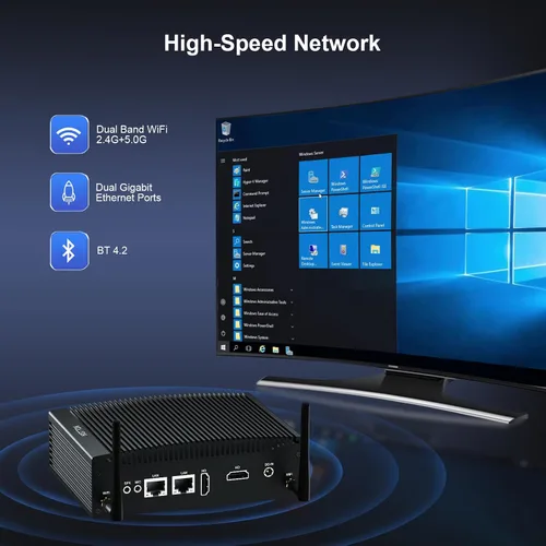 Miniatura 6 de HISTTON Mini computadora Windows 11 Pro, Mini PC de escritorio Core i5-8265U, DDR4 8 GB de RAM, SSD de 128 GB, Micro PC, Dual LAN, BT4.2, Mini PC