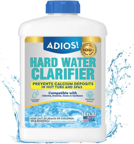 ADIOS! Eliminador de Calcio de Agua Dura para Bañera de Hidromasaje con Clarificador de Sarro y Manchas, Suaviza, Trata y Reduce los Depósitos del