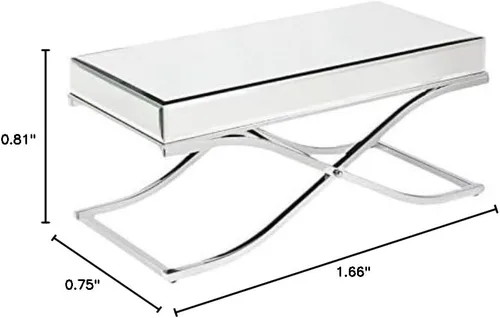 Miniatura 7 de SEI Furniture Ava Mesita de centro con espejo, cóctel, cromo