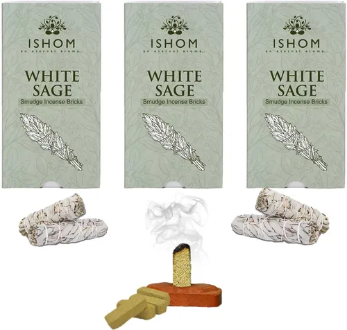 Miniatura 14 de Smudge - Juego de 45 ladrillos de incienso, Palo Santo, salvia blanca, sandalias Oudh para limpieza de energía negativa y protección, aromaterapia
