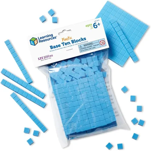 Learning Resources Base Ten Blocks Smart Pack - 121 piezas, a partir de 6 años, grados 1+, juegos de matemáticas de primer grado, suministros