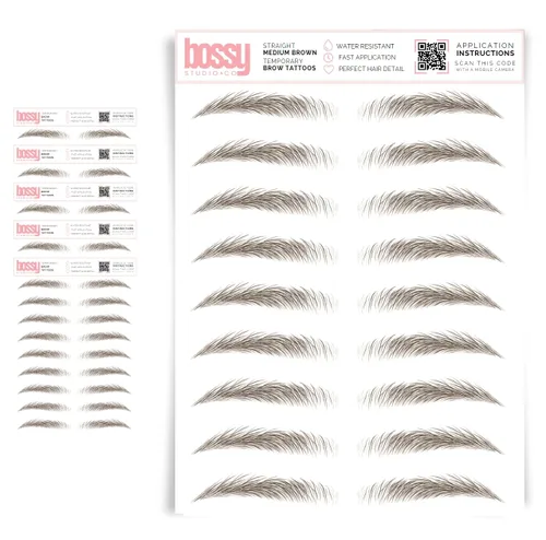 Miniatura 46 de 5 paquetes de tatuajes temporales para cejas, adhesivos impermeables para cejas, tatuajes falsos para el cabello tipo pelar de transferencia