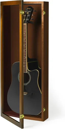 Miniatura 21 de PENNZONI Vitrina de guitarra acústica - Estuche acrílico para guitarra acústica - Soporte de pared para guitarra hecha de marco de madera dura