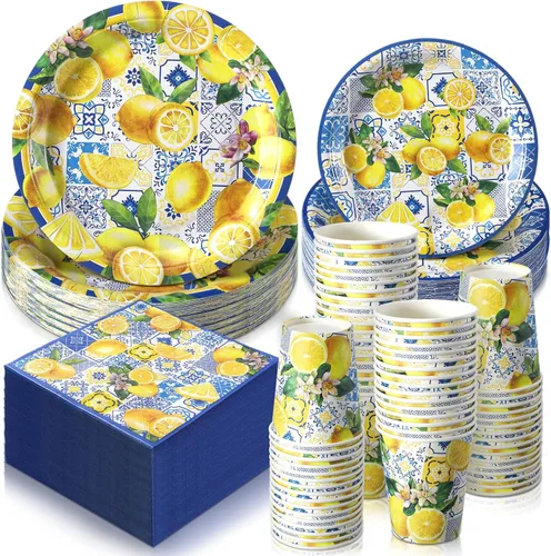 Miniatura 19 de Hsei 250 piezas de platos y servilletas de calabaza de otoño para decoración de fiesta, juegos de vajilla desechable para baby shower, suministros