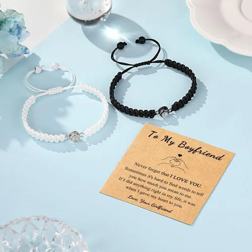 Miniatura 7 de UNGENT THEM Pulseras "I Love You" en 100 Idiomas, Regalos para Parejas para Novio, Novia, Mi Amor, Alma Gemela, Regalo de Aniversario, Día de San