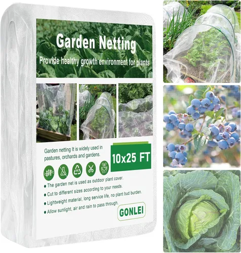 Miniatura 12 de GonLei Red de jardín de 10 x 100 pies ultra fina para protección del jardín, red de jardín para camas elevadas, mosquitera para arbustos de Red