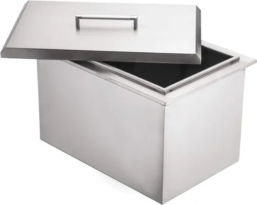 Miniatura 7 de Baúl de hielo desplegable - 14 pulgadas de ancho x 20-1/2 pulgadas de profundidad x 13-1/4 pulgadas de alto, enfriador de hielo de acero inoxidable