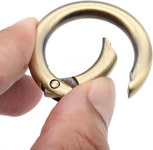 Miniatura 3 de CRAFTMEMORE 2pcs 1 3/8 pulgadas O Rings Snap Clip Gigger Spring Opening Llavero Hebilla Monedero Hardware SCOS (latón cepillado), Cobrizo cepillado