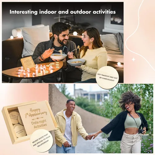 Miniatura 4 de Regalos de 7º Aniversario de STOFINITY en Madera para Él Ella - 7º Regalo de Boda para Hombres Mujeres, Regalos de 7 Años de Matrimonio para Esposo