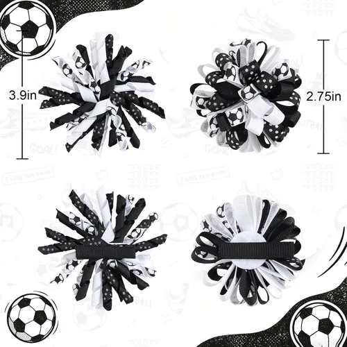 Miniatura 6 de Pinzas para el pelo de fútbol 2026, accesorios para el cabello para niños y niñas, jugadores, equipo escolar, accesorios de fiesta de fútbol, 4