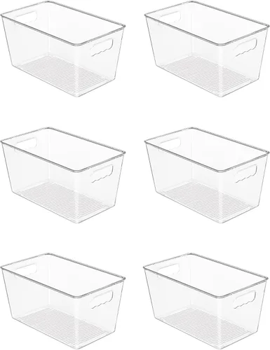 Miniatura 9 de Vtopmart - 2 unidades de contenedores de plástico transparente con asas para organizar y almacenar artículos y alimentos, ideales para cocina