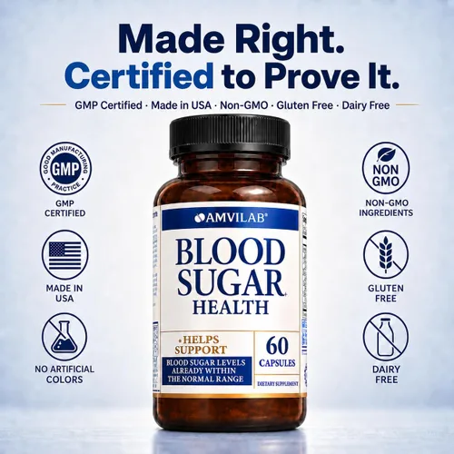 Miniatura 8 de Blood Sugar Health Natural 20 hierbas y vitaminas con canela, ácido alfa lipoico para apoyar la salud, sin OMG, para hombres y mujeres, soporta