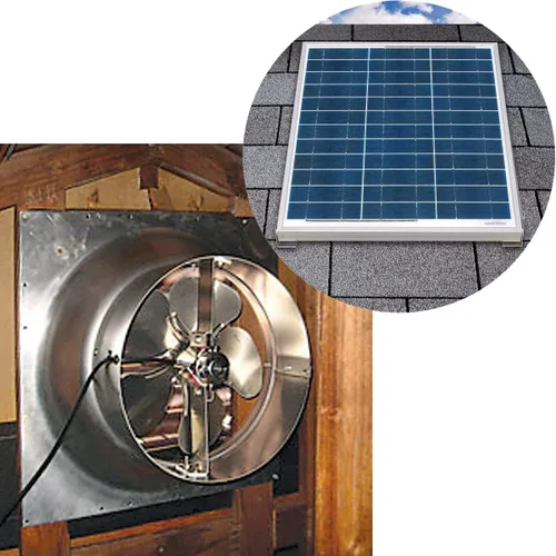 Miniatura 2 de Ventilador solar montado a dos aguas para ático - 65 vatios - 3350 pies cuadrados