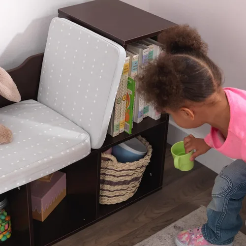 Miniatura 4 de KidKraft librero con recoveco para lectura, color café espresso