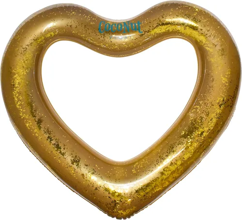 Miniatura 2 de CocoNut Float Glitter Heart Pool Floats – Inflatable Pool Rings – Durable Long Lasting Lounge Tubes and Water Toys – Fun Decoration for Parties