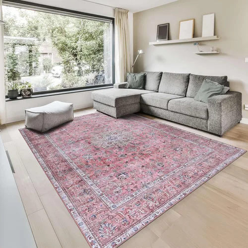 Miniatura 43 de GLN Rugs Traditional Collection - Alfombra de felpilla lavable a máquina, tradicional, antideslizante, alfombra de felpilla de pelo bajo, para sala