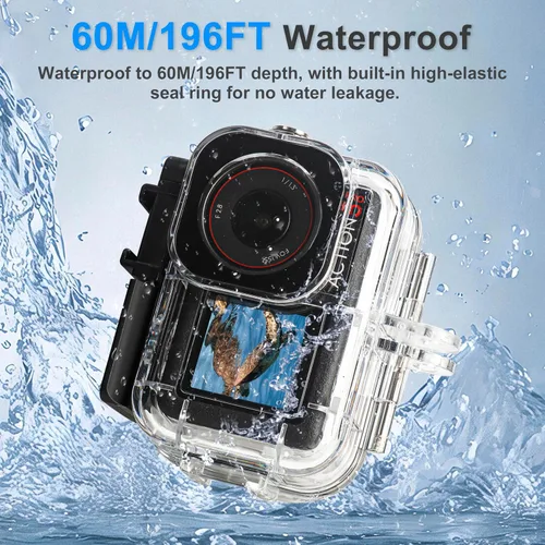 Miniatura 3 de FitStill 196FT/60M Estuche Impermeable y 3 Filtros y Juego de Palanca Flotante Compatible con DJI Osmo Action 5 Pro Action 4 Action 3, Cubierta