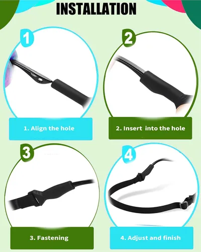 Miniatura 6 de Correa de lentes para niños pequeños (6.5 a 10 pulgadas), agarre de oreja para lentes de ojos