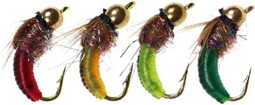 Miniatura 7 de Kit de moscas de pesca con mosca, 40/137 piezas, surtido de moscas secas/húmedas, serpentina para trucha, lubina, pez + caja de moscas 40 piezas - 6