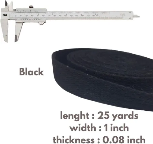 Miniatura 3 de Correas de algodón pesado de 1 pulgada - Correas para artes y manualidades - (negro, 25 yardas), MATADOR USEFUL GOODS