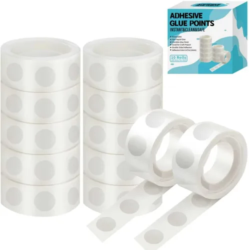 gegemaoyi 1000 Piezas Puntos de Pegamento Transparentes para Globos Adhesivo Removible Puntos Adhesivos de Doble Cara Cinta de Puntos de Pegamento