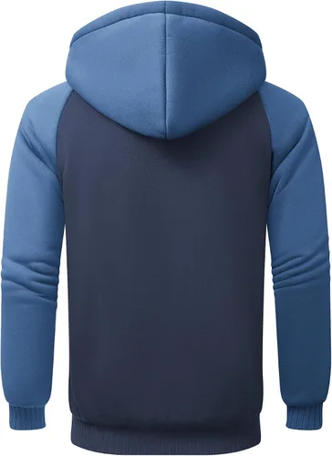 Miniatura 67 de GEEK LIGHTING Sudadera con capucha y cremallera para hombre, forro polar, chaqueta gruesa con capucha para invierno, cálida sudadera atlética