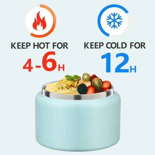 Miniatura 4 de JXXM Tarro térmico de 8 onzas para alimentos fríos y calientes para niños, recipientes aislados para el almuerzo, tarro de comida caliente, a prueba