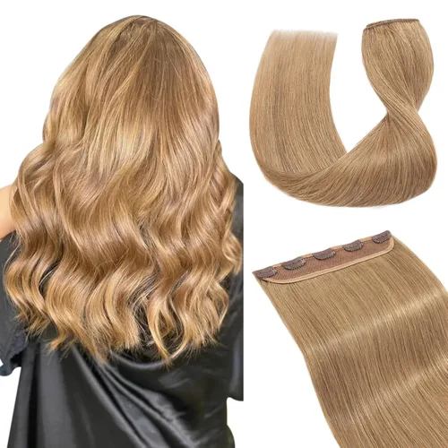 Miniatura 23 de Extensiones de cabello con clip, cabello humano Remy, extensiones de cabello largo lacio de una pieza con 5 clips, con gancho para colgar