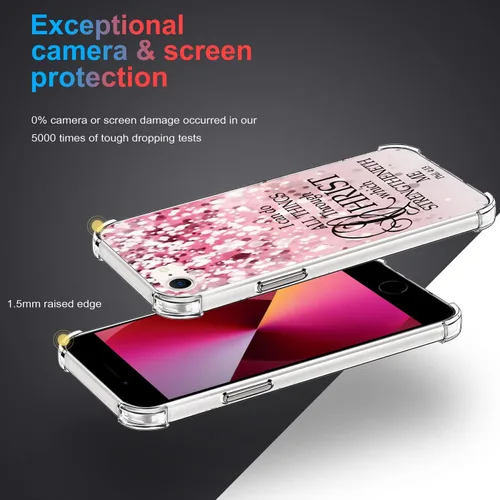 Miniatura 3 de Funda protectora para iPhone SE 3 / SE 2/7/8 con versículo bíblico [ajuste delgado y cobertura completa] parachoques compatible con teléfono 8/7/SE