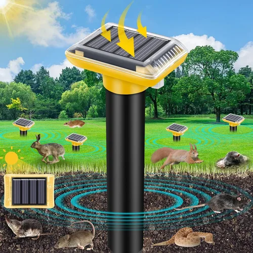 Miniatura 8 de Repelente ultrasónico de topos al aire libre, paquete de 6 repelentes solares para césped y jardín, trampas impermeables para matar topos, repele